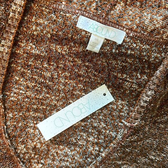 ABOUND plus size brown mark knit hoodie shirt blouse top Athleisure XXL NWT - Picture 2 of 5